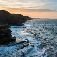 Buy canvas prints of Rocky coastline at at Filey Brigg, North Yorkshire by Andrew Kearton