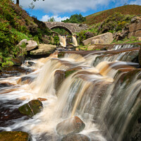 Buy canvas prints of Waterfall at Three Shires Head, Peak District by Andrew Kearton