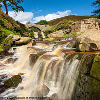 Buy canvas prints of Waterfall at Three Shires Head, Peak District by Andrew Kearton
