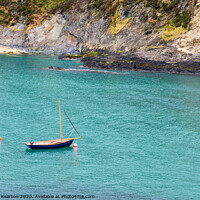 Buy canvas prints of Sailboat at Cwm-yr-Eglwys, Pembrokeshire, Wales by Andrew Kearton