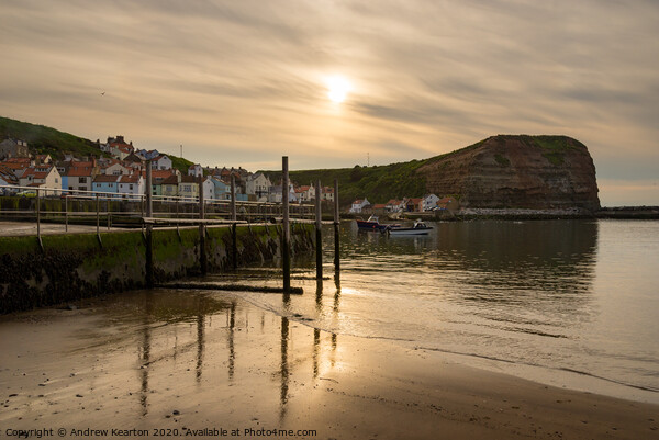 Staithes harbour, North Yorkshire Picture Board by Andrew Kearton