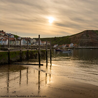 Buy canvas prints of Staithes harbour, North Yorkshire by Andrew Kearton