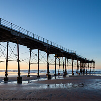 Buy canvas prints of Saltburn pier at dusk, North Yorkshire coast by Andrew Kearton
