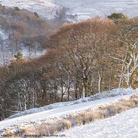 Buy canvas prints of Snowy day at Little Hayfield, Peak District by Andrew Kearton
