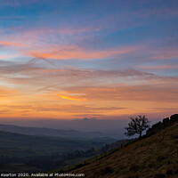 Buy canvas prints of Dawn sky at Cown Edge, Glossop, Derbyshire by Andrew Kearton