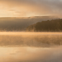 Buy canvas prints of Morning mist on Ladybower by Andrew Kearton