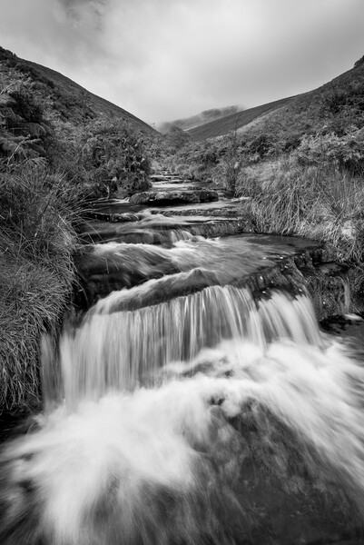 Waterfalls at Fairbrook, Peak District, Derbyshire Picture Board by Andrew Kearton