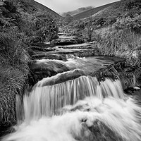 Buy canvas prints of Waterfalls at Fairbrook, Peak District, Derbyshire by Andrew Kearton