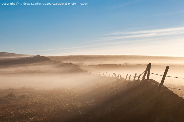 Mist drifting over a moorland wall Picture Board by Andrew Kearton