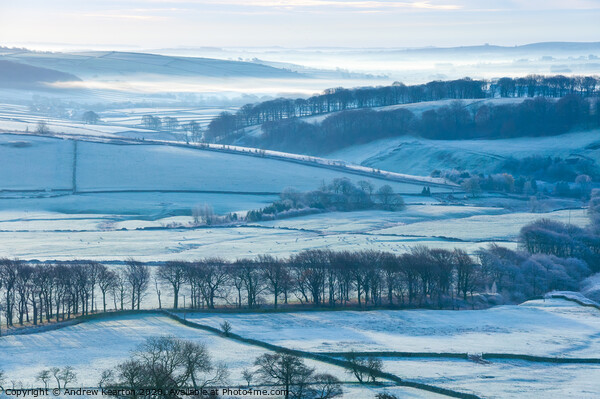 Frost in the Derbyshire countryside Picture Board by Andrew Kearton