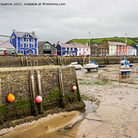 Buy canvas prints of Aberaeron harbour, Wales by Andrew Kearton