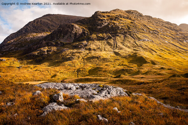Autumn light in the Scottish Highlands Picture Board by Andrew Kearton