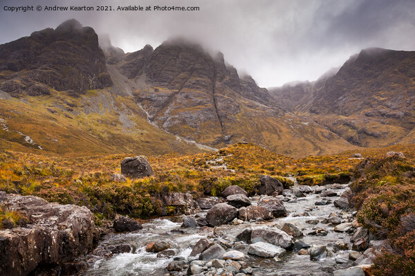 Mountainous scenery on the Isle of Skye, Scottish highlands Picture Board by Andrew Kearton