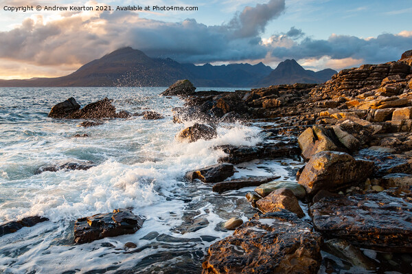 Elgol beach and the Cuillins, Isle of Skye, Scotla Picture Board by Andrew Kearton