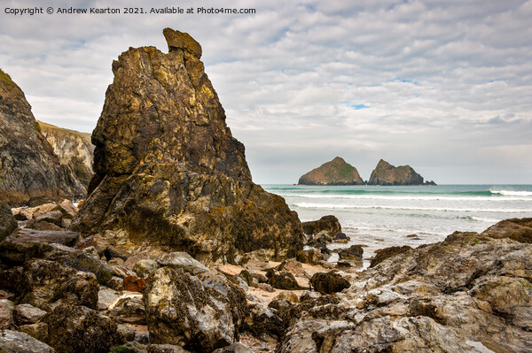 Gull rocks, Holywell Bay, Cornwall Picture Board by Andrew Kearton