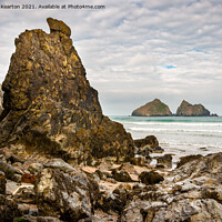Buy canvas prints of Gull rocks, Holywell Bay, Cornwall by Andrew Kearton