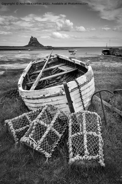Old boat at Lindisfarne, Northumberland Picture Board by Andrew Kearton