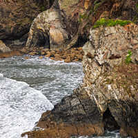 Buy canvas prints of Cliffs at Pwllcrochan, Pembrokeshire, Wales by Andrew Kearton