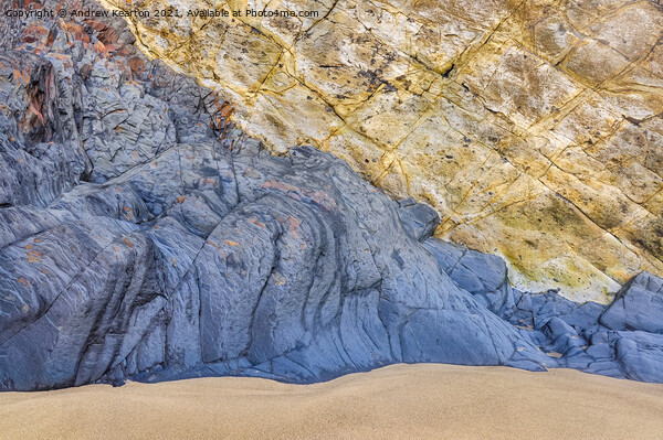 Rock textures and colours on a Pembrokeshire beach Picture Board by Andrew Kearton
