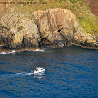 Buy canvas prints of Little boat heading to Solva harbour, Pembrokeshire by Andrew Kearton