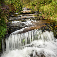 Buy canvas prints of Fairbrook waterfall, Peak District, Derbyshire by Andrew Kearton