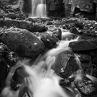 Buy canvas prints of Lumsdale Falls, Matlock, Derbyshire by Andrew Kearton