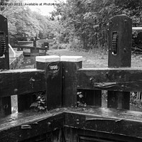 Buy canvas prints of Lock gate on the Peak Forest canal, Marple, Englan by Andrew Kearton
