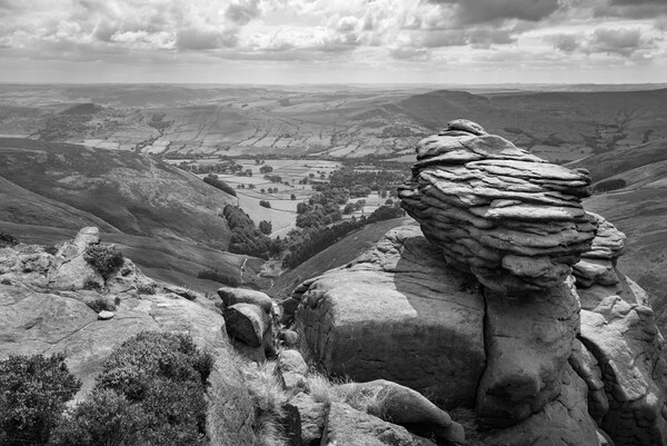 View of Edale from Upper Tor, Kinder Scout, Derbyshire Picture Board by Andrew Kearton