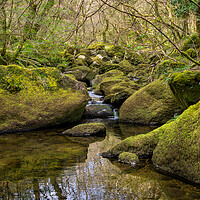 Buy canvas prints of Rocky stream in the Conwy Valley, North Wales by Andrew Kearton