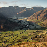 Buy canvas prints of Great Langdale valley in the English Lake District by John Malley