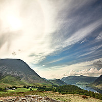 Buy canvas prints of Buttermere Sun Halo by John Malley