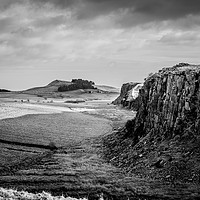 Buy canvas prints of Crag Lough on the Roman wall by John Malley