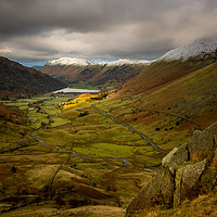 Buy canvas prints of Brotherswater from the Red Screes Descent by John Malley