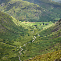 Buy canvas prints of The Mosedale Valley (Wasdale) by John Malley