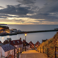 Buy canvas prints of  199 Steps in Whitby at Dusk by David Oxtaby  ARPS
