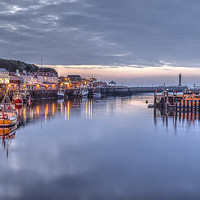 Buy canvas prints of  Whitby harbour at dusk by David Oxtaby  ARPS