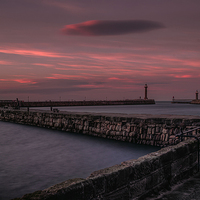 Buy canvas prints of Whitby Harbour at dusk by David Oxtaby  ARPS
