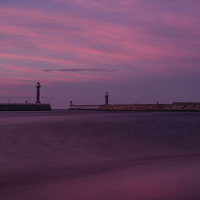 Buy canvas prints of  Red sky over Whitby by David Oxtaby  ARPS