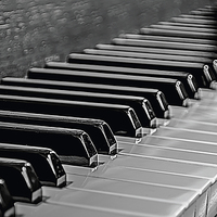 Buy canvas prints of  Piano Keyboard monochrome by David Oxtaby  ARPS