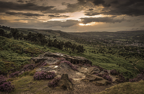  Ilkley Moor Outcrop - After the Storm Framed Print by David Oxtaby  ARPS