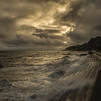 Buy canvas prints of  A stormy day at Bonchurch by David Oxtaby  ARPS
