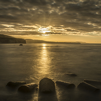 Buy canvas prints of  Dawn over Freshwater Bay by David Oxtaby  ARPS