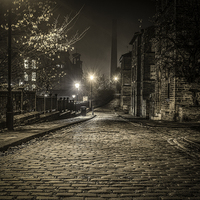Buy canvas prints of  Saltaire street at dusk by David Oxtaby  ARPS