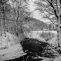 Buy canvas prints of  Goit Stock stream in winter by David Oxtaby  ARPS