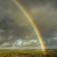 Buy canvas prints of Rainbow over the Aire Valley by David Oxtaby  ARPS