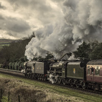 Buy canvas prints of Flying Scotsman and Lancashire Fusilier at Irwell by David Oxtaby  ARPS