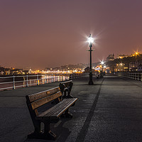 Buy canvas prints of Whitby pier at dusk by David Oxtaby  ARPS
