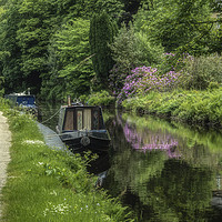Buy canvas prints of Canal boat at Mytholmroyd by David Oxtaby  ARPS