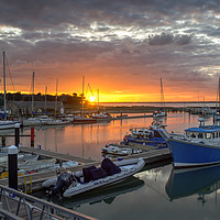 Buy canvas prints of Sun setting over Yarmouth Harbour by David Oxtaby  ARPS