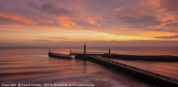 Whitby Harbour sunrise Framed Print by David Oxtaby  ARPS